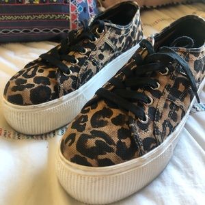 Steve Madden cheetah print platform sneakers